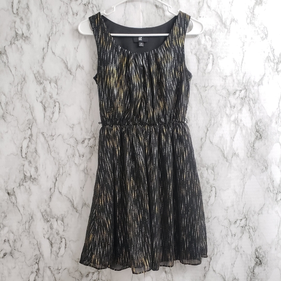 black and silver striped dress